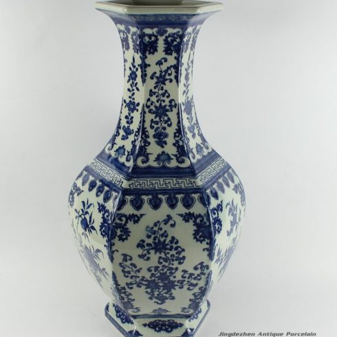 RYTM47_h20.5″ wholesale blue and white floral ceramic vase