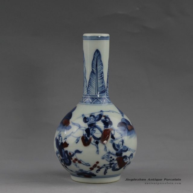 RYUD09_Jingdezhen hand painted traditional pattern ceramic blue white small vases