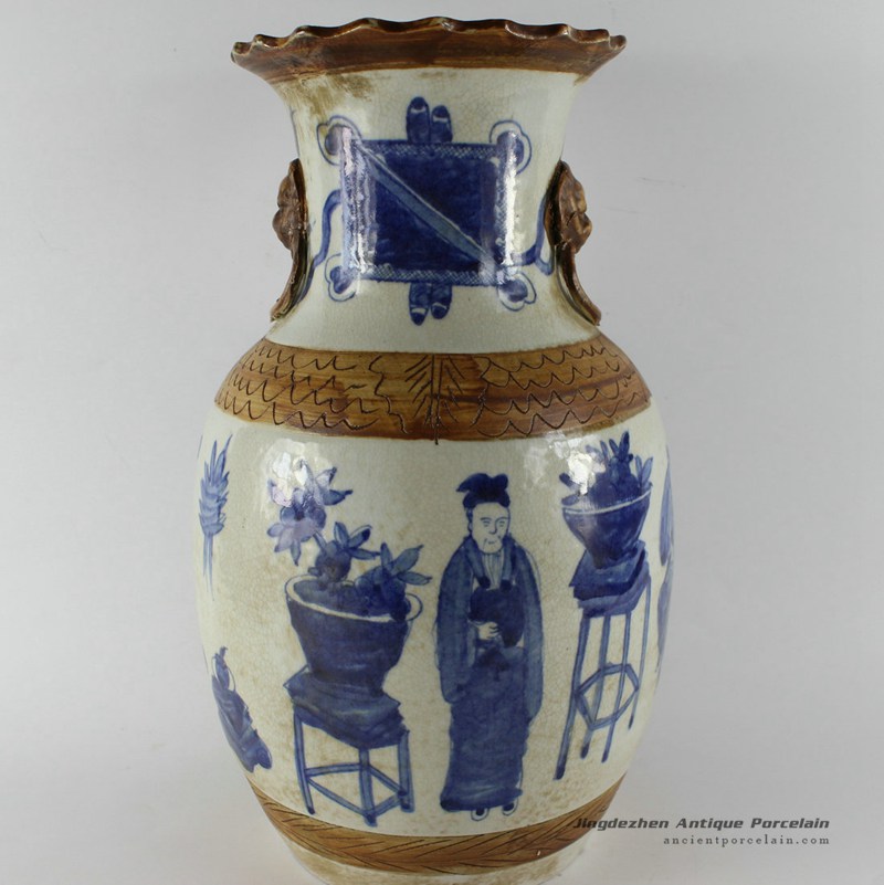 RYUV11_H33cm Jingdezhen Blue and White Porcelain Vase