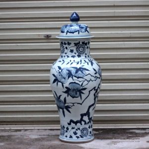 RYWY09-new_Hand paint China longevity peach pattern porcelain temple jar