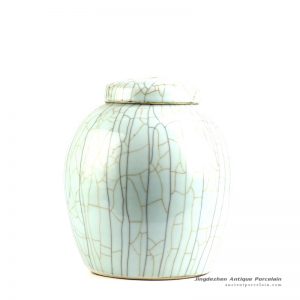 RYXC11-B_Crack glaze ceramic jar with lid