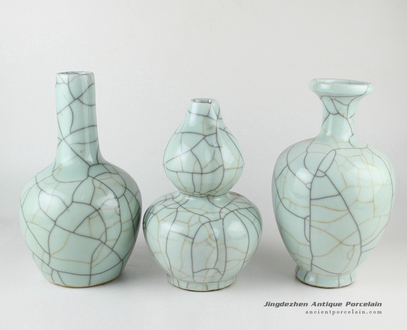 RYXC32_Ceramic crackle glazed small vases