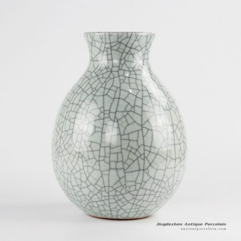 RYXC35_Fashionable crackle surface design elegant water drop shape ceramic flower vase