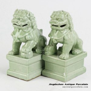 RYXP21-O_Plain color Chinese style ceramic lion statue