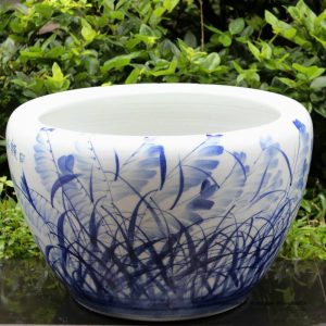 RYYY04_21 inch Ceramic planter hand paint grass