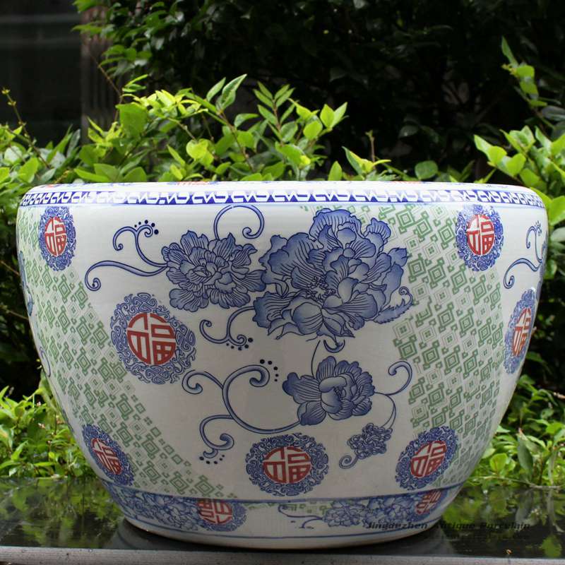 RYYY05_21 inch Hand paint flower Ceramic Pot