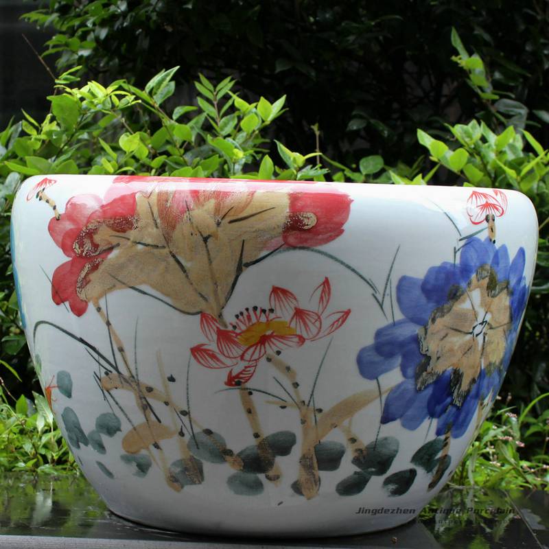 RYYY06_21 inch Hand paint flower ceramic bowl