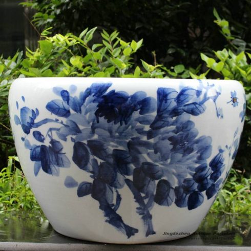 RYYY07_21 inch Blue white Ceramic Bowl