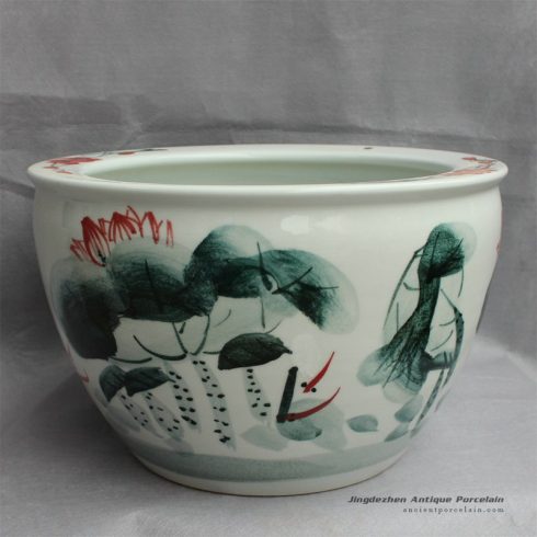 RYYY19_Hand painted ceramic flower planter floral fish design