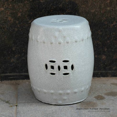 RYZR04_15.7″ Chinese Crackle glazed Asian stools
