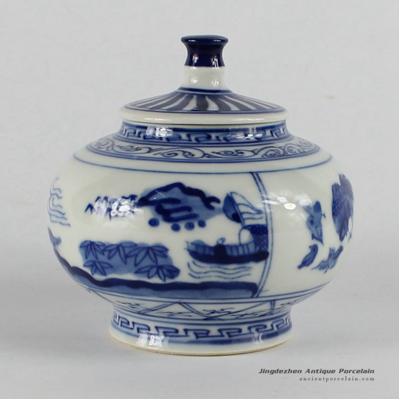 RZBP01_H3.6″ jingdezhen blue and white Tea Jar