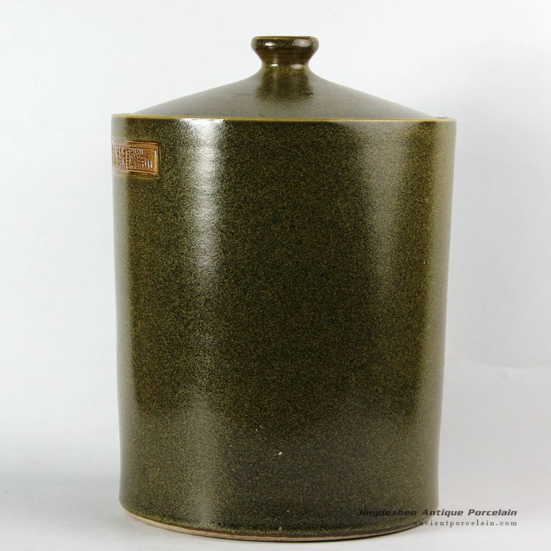 RZBY01_h13″ Tea dust Ceramic Jar with lid