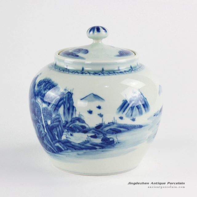 RZCC12-A_Online sale Chinese scenic view pattern hand craft ceramic spice jar