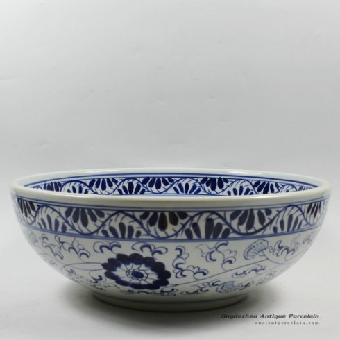 RZCE02_Jingdezhen Blue and white floral Ceramic Bowl