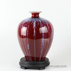 RZCN06_10.6″ Ceramic Chinese vase oxblood red