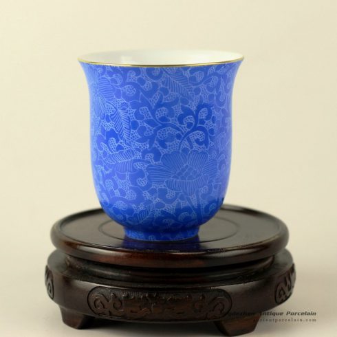 RZDD01_Hand needle painted Jingdezhen porcelain tea cups different colors