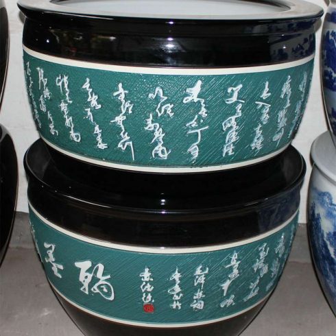 RZDE02_28.3″ Chinese character ceramic fish bowls