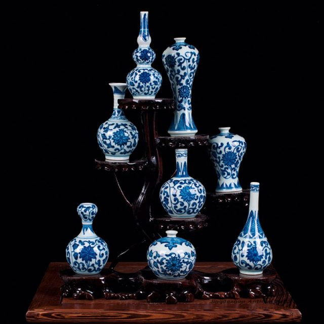 RZEV02_tiny fancy hand painted floral ceramic display vase