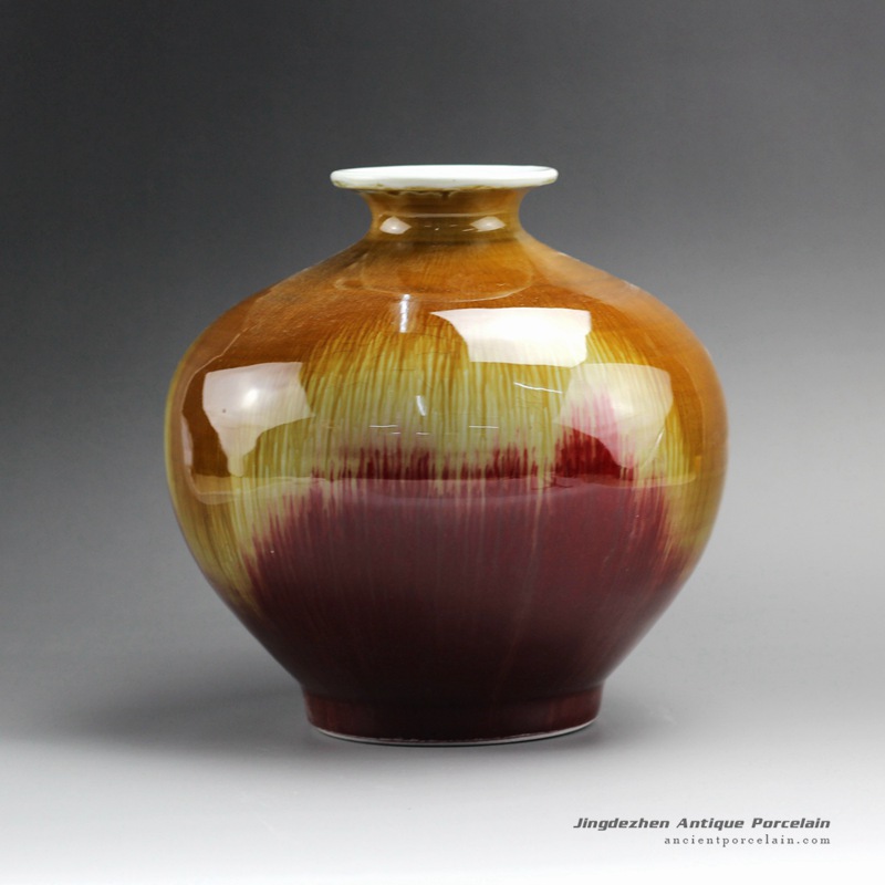 RZFJ01_8.5″ High temperature Transmutation Glazed Ceramic Vase