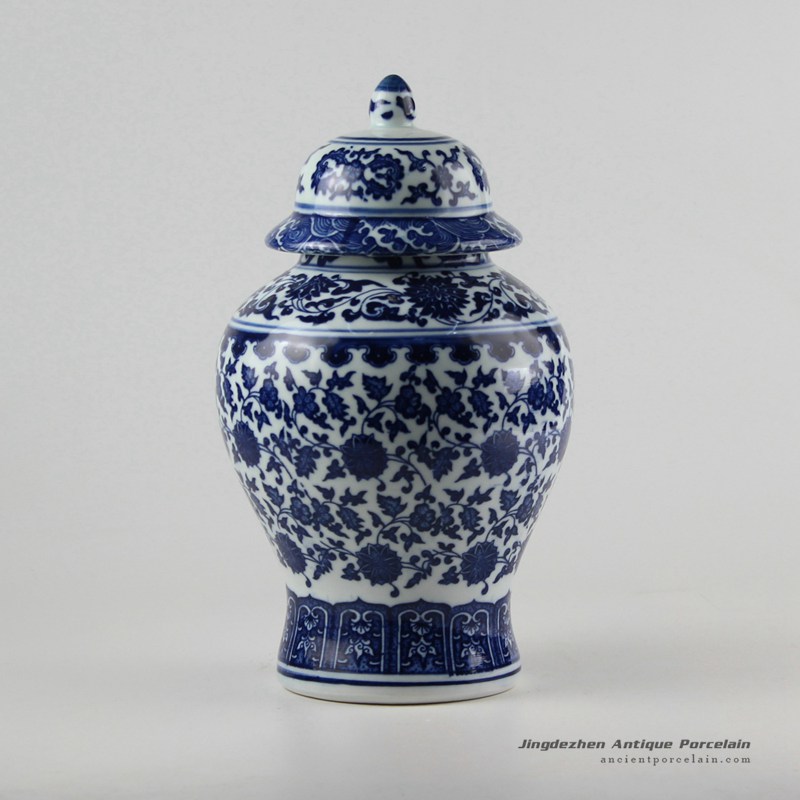 RZFU07-A_Home decor interior decor blue and white ceramic ginger jars