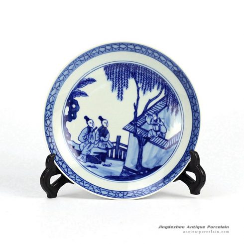 RZHG01-A_Hand painted blue and white ceramic decorative disk