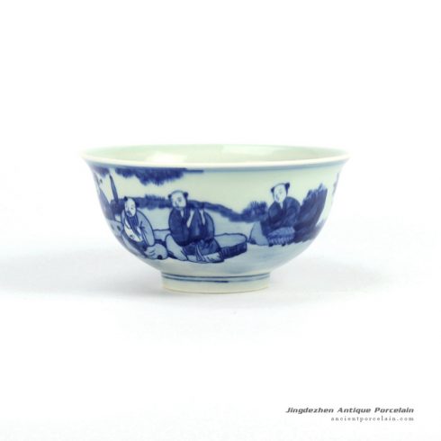 RZHG03_Blue and white hand painted ceramic cheap ceramic bowls