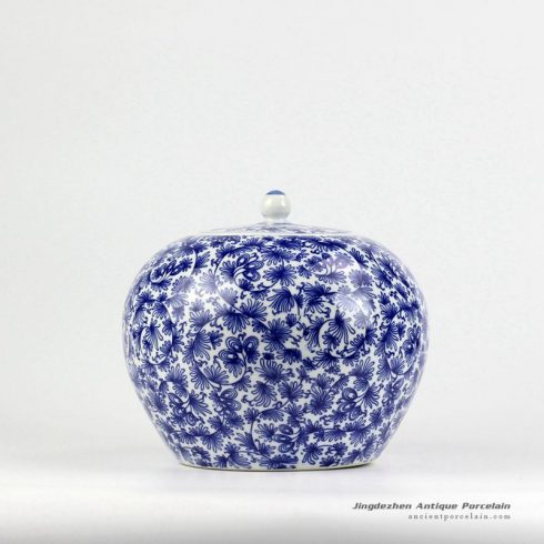 RZIX02_Blue and white promotional ceramic cookie jar