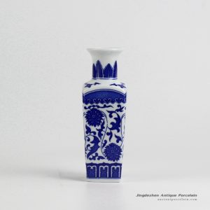 RZIX03_Medium size home decor floral mark blue ceramic flower vase