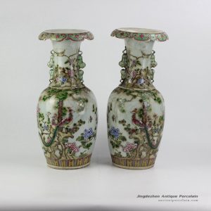 RZJF01 Hand paint famille rose phoenix floral pattern ceramic wedding vases