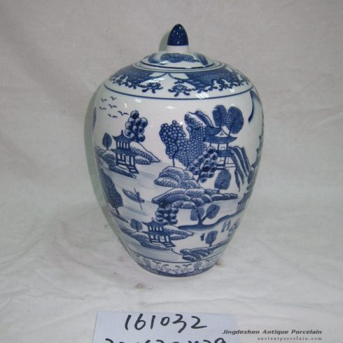 RZKA161032 China style hand paint blue and white candle jar