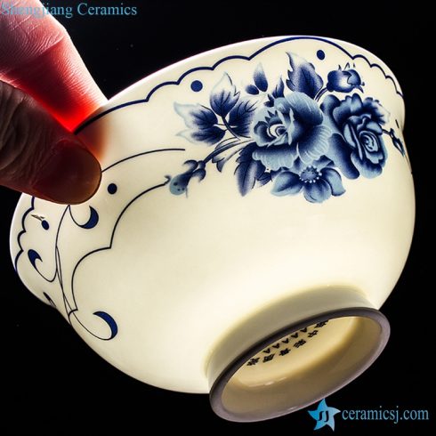 RZKX16-4.5cun-d Wholesale set of 10 the flower pattern blue and white ceramic bowls