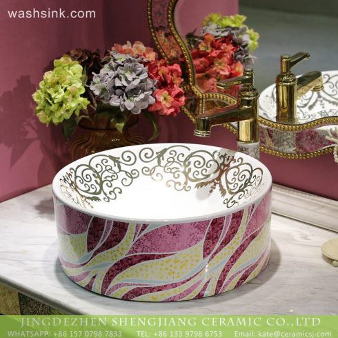 LT-2018-BL3I1326 Decorative Counter Top Colored Caremic Bathroom Sinks Wash Basin