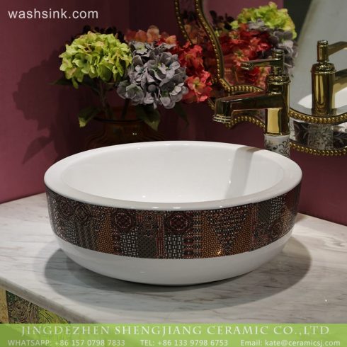 LT-2018-BL3I1374 Modern round above counter basin gold color bathroom Sink