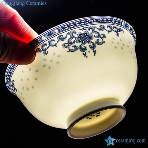 RZKX16-4.5cun-E Flower pattern blue and white ceramic bowls wholesale set of 10