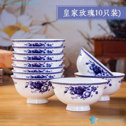 RZKX16-4.5cun-O High quality Blue And White Ceramic Porcelain Bowl Set of 10