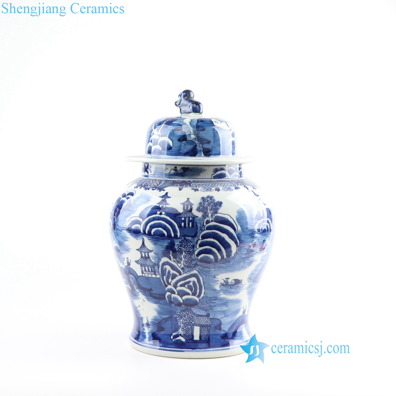 water town ceramic jar