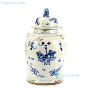hand painted ceramic temple jar