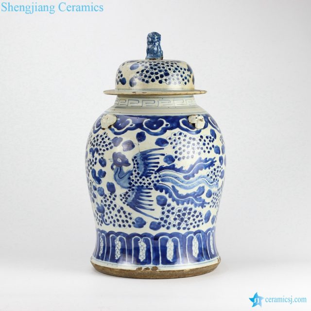 phoenix ceramic jar