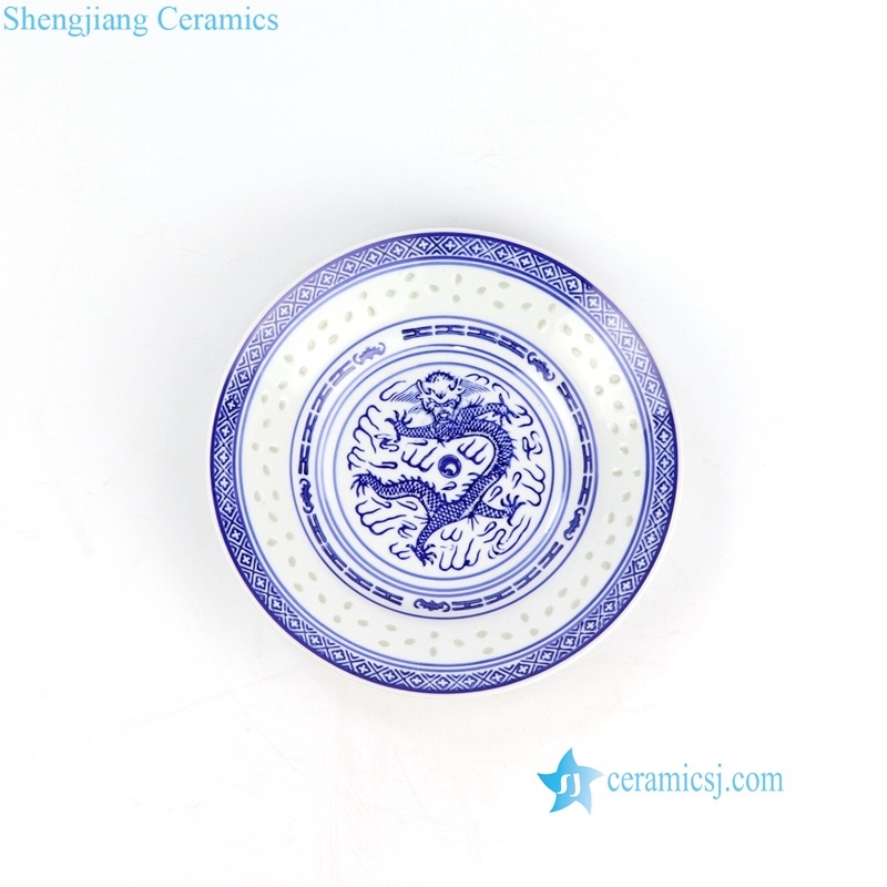 carved rice hole ceramic plate