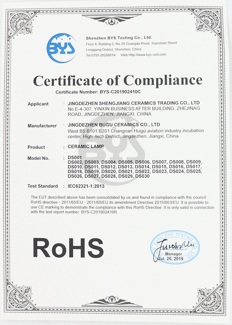 table lamp certification