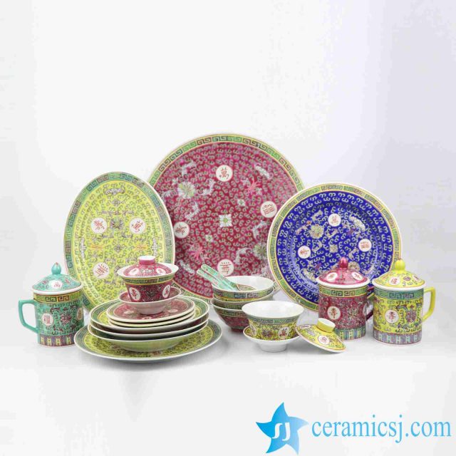 famille rose tableware