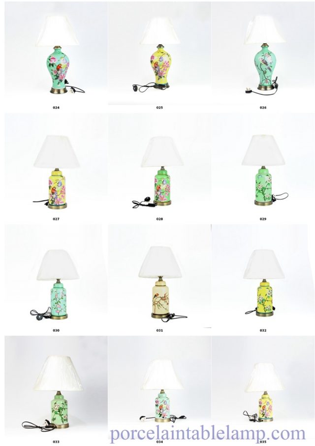 color glazed table lamp
