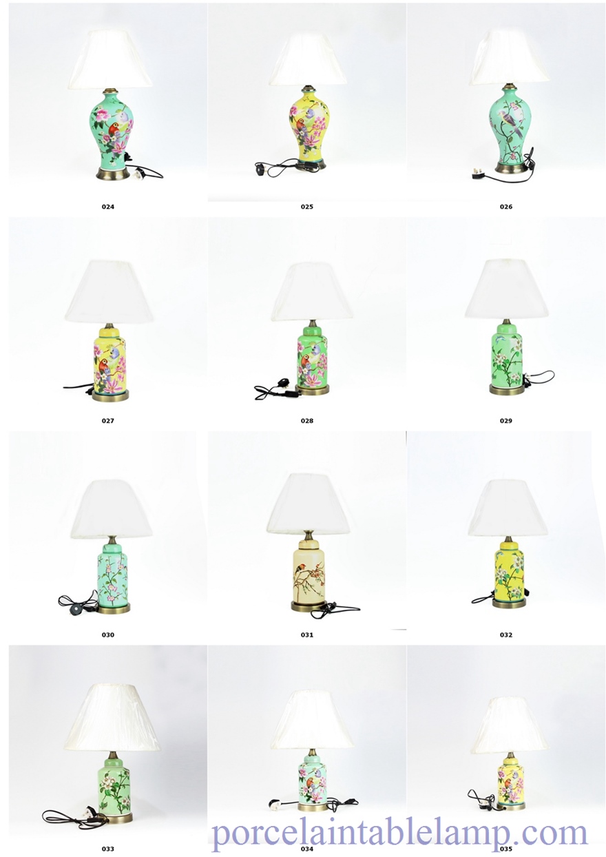 color glazed table lamp