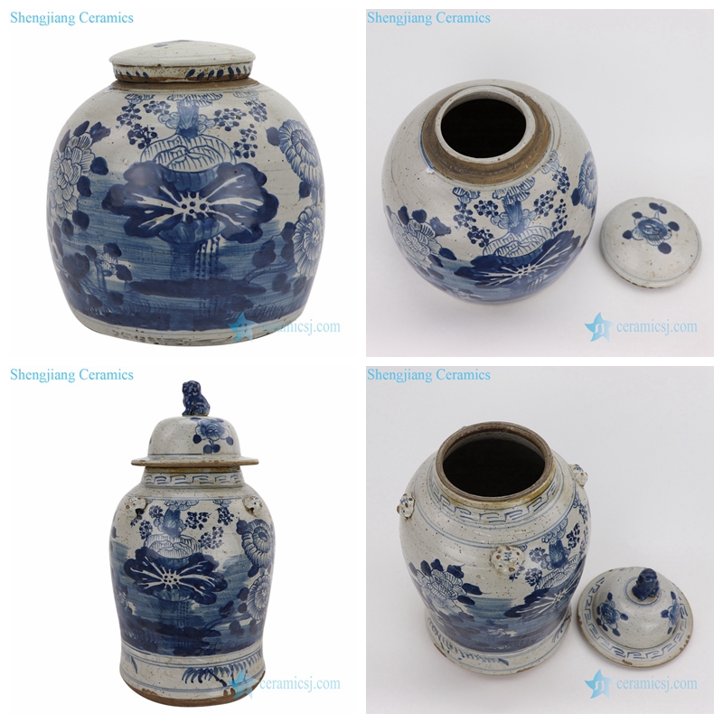 Chinese traditional style storage jar front view