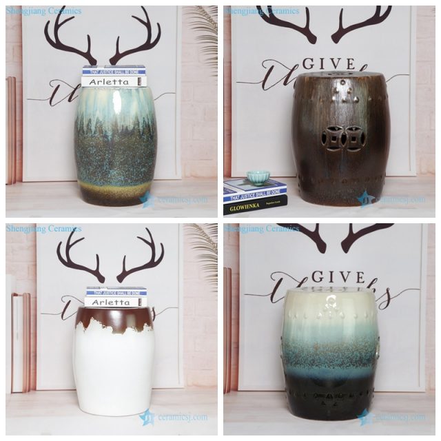 Mix melt glaze porcelain drum cool stool