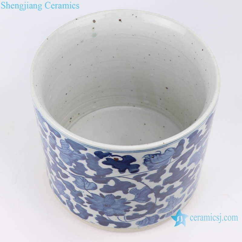 Jingdezhen traditional  ceramic incense burner inside  view 