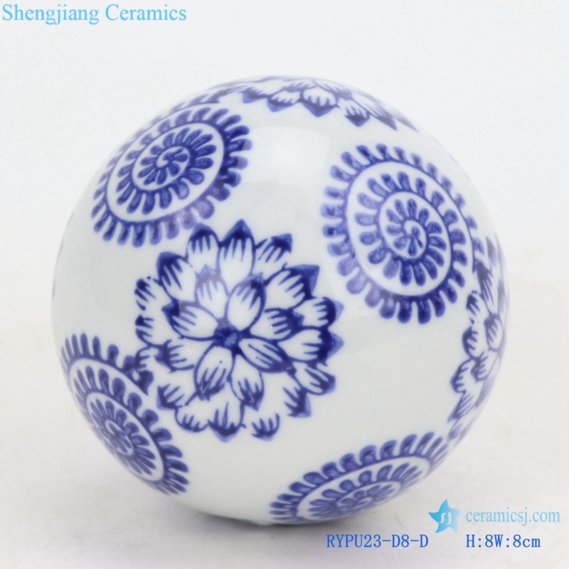 Round float ball jingdezhen blue and white ball