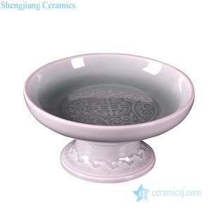 Jingdezhen ancient color glaze fruit plate