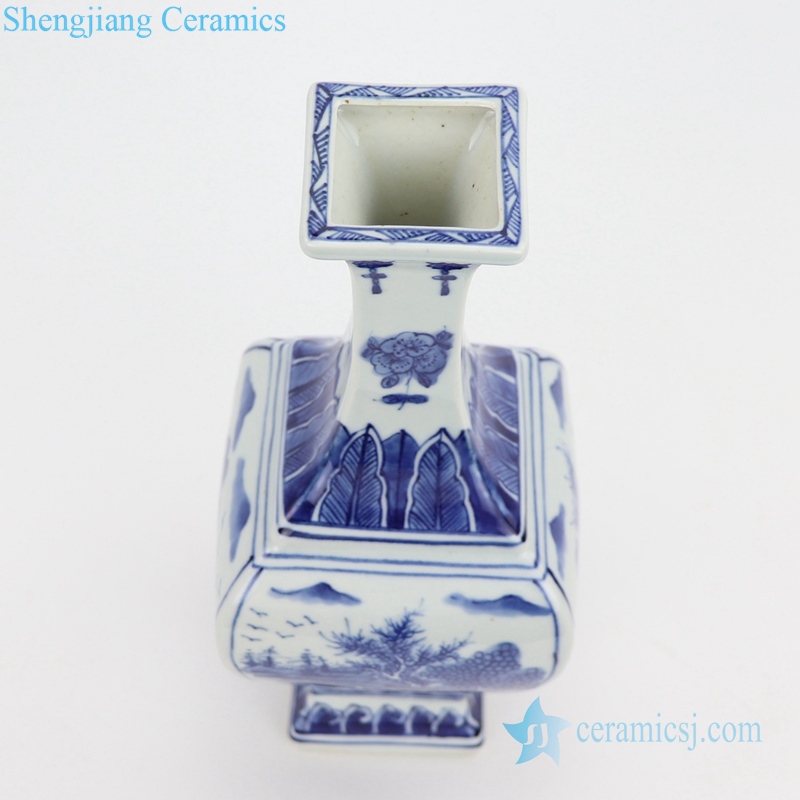  Jingdezhen blue and white ceramic vase bottle view 