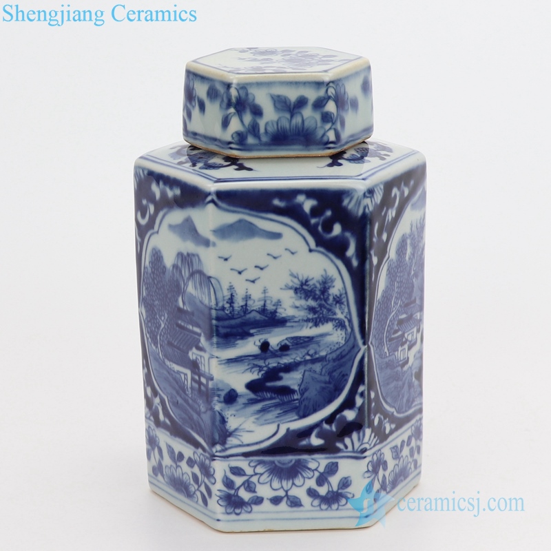 Vintage traditional style ceramic jar front view